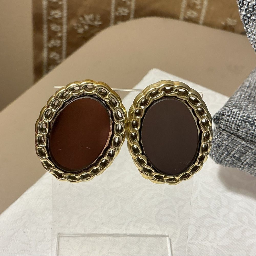 Goldtone and Silvertone Oval Post Earrings